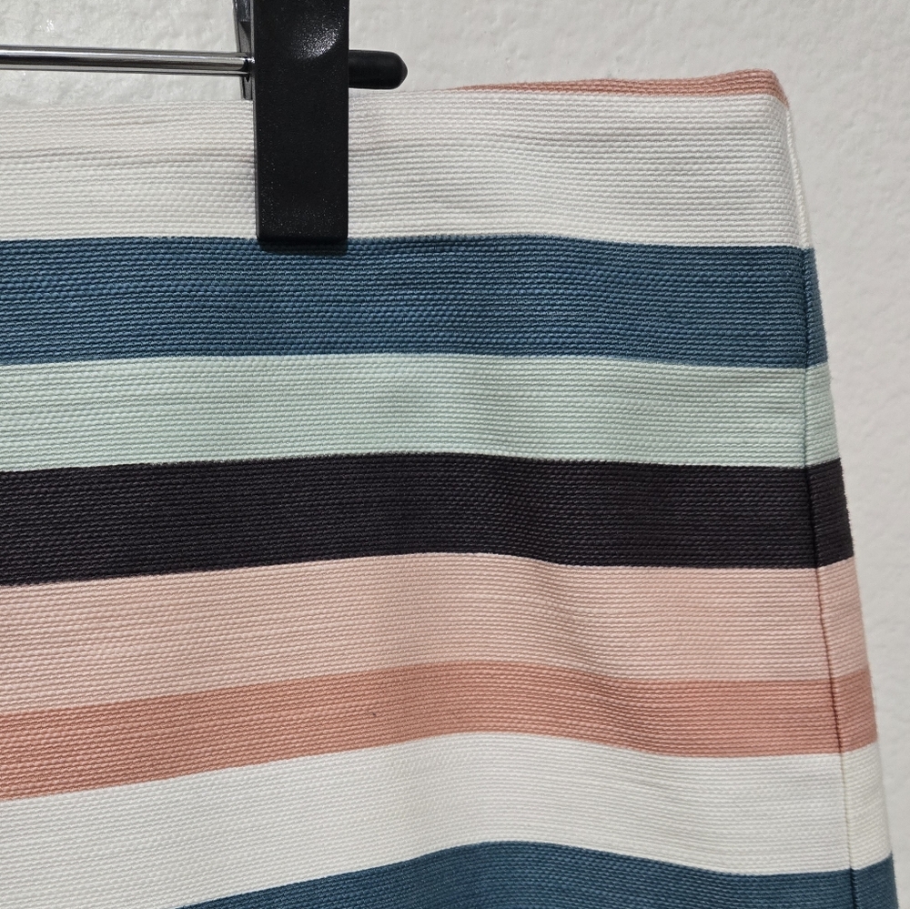 LOFT Striped Mini Skirt in Black, Pink, White and Teal Size 16 - Picture 3 of 10